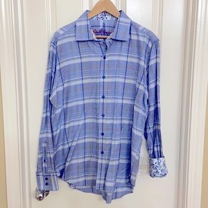 Robert Graham long sleeve plaid dress shirt large